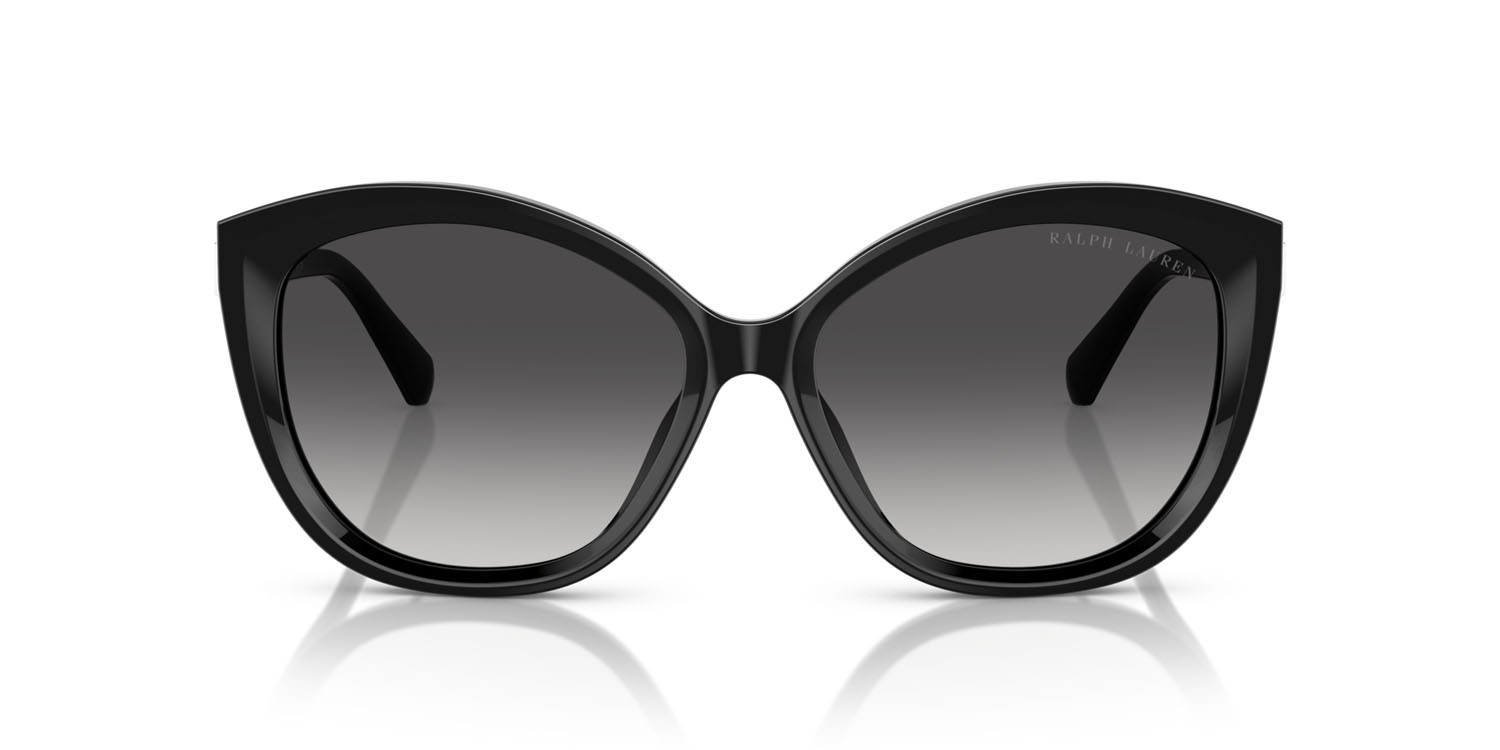 Sunglasses Ralph Lauren RL 8225U (50018G) color nero shape butterfly lenses grigio sfumato