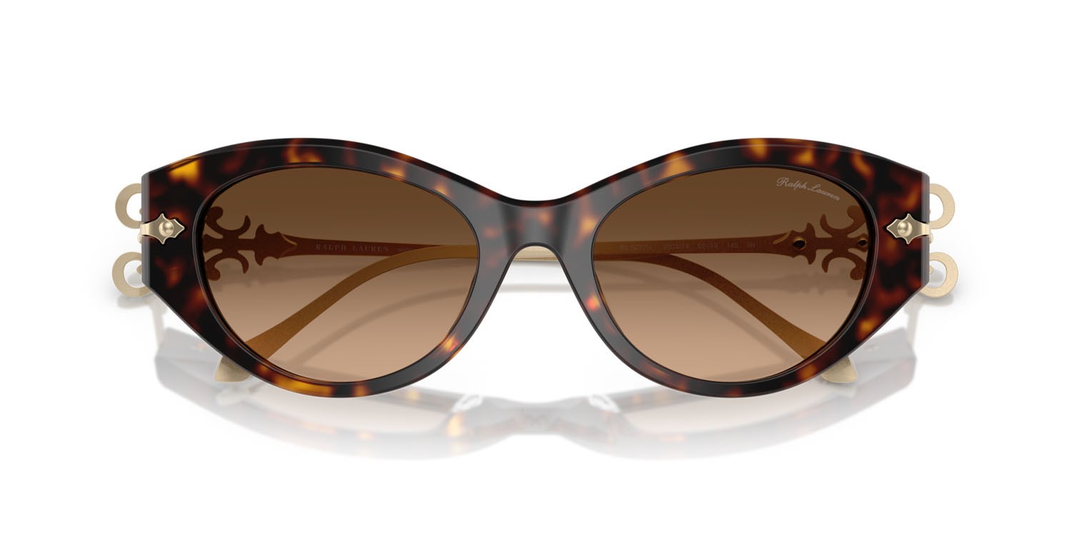 Sunglasses Ralph Lauren RL 8227U (500374) color havana scuro shape cat eye lenses marrone sfumato