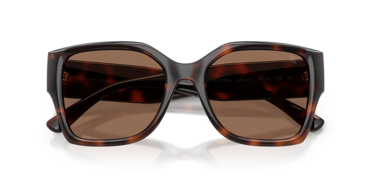 Sunglasses Ralph Lauren RL 8230U (624173) color havana chiaro shape square lenses marrone