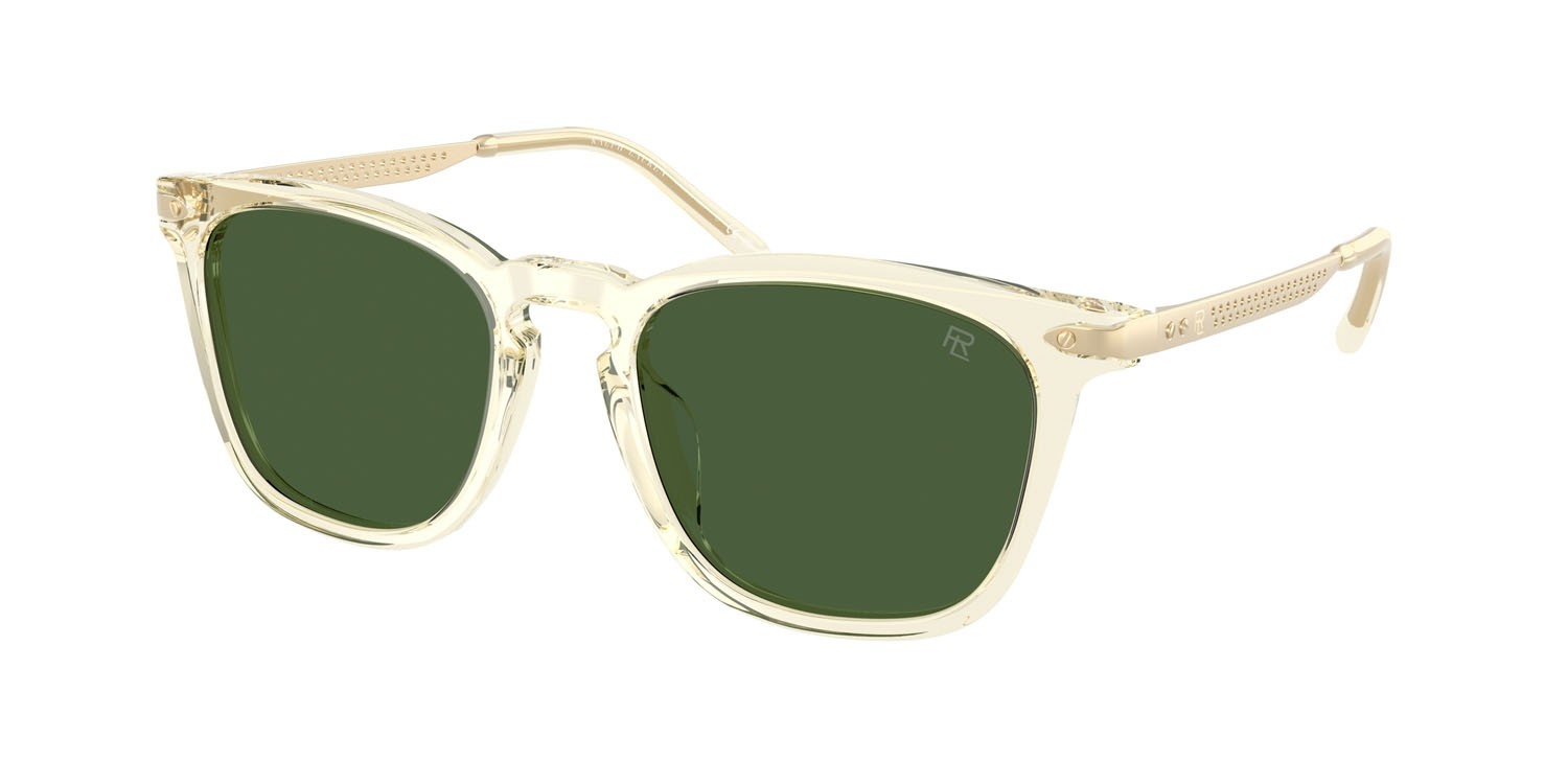 Sunglasses Ralph Lauren RL 8233U (503471) color giallo trasparente shape square lenses verde bottiglia