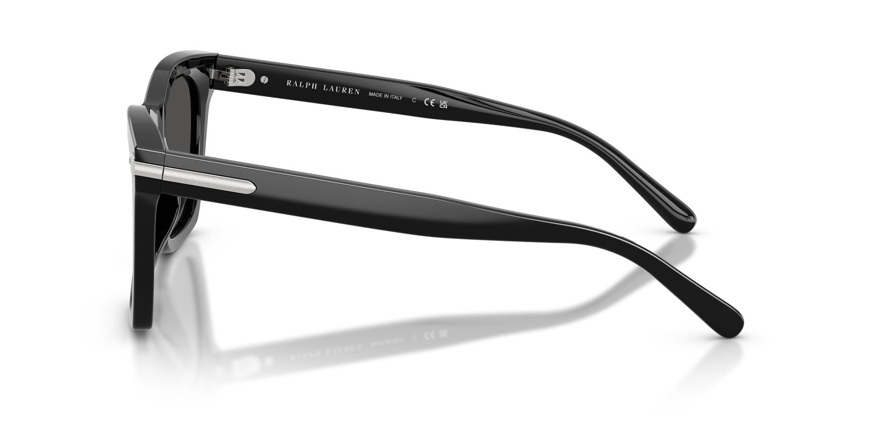 Sunglasses Ralph Lauren RL 8235U (500187) color nero lucido shape square lenses grigio scuro