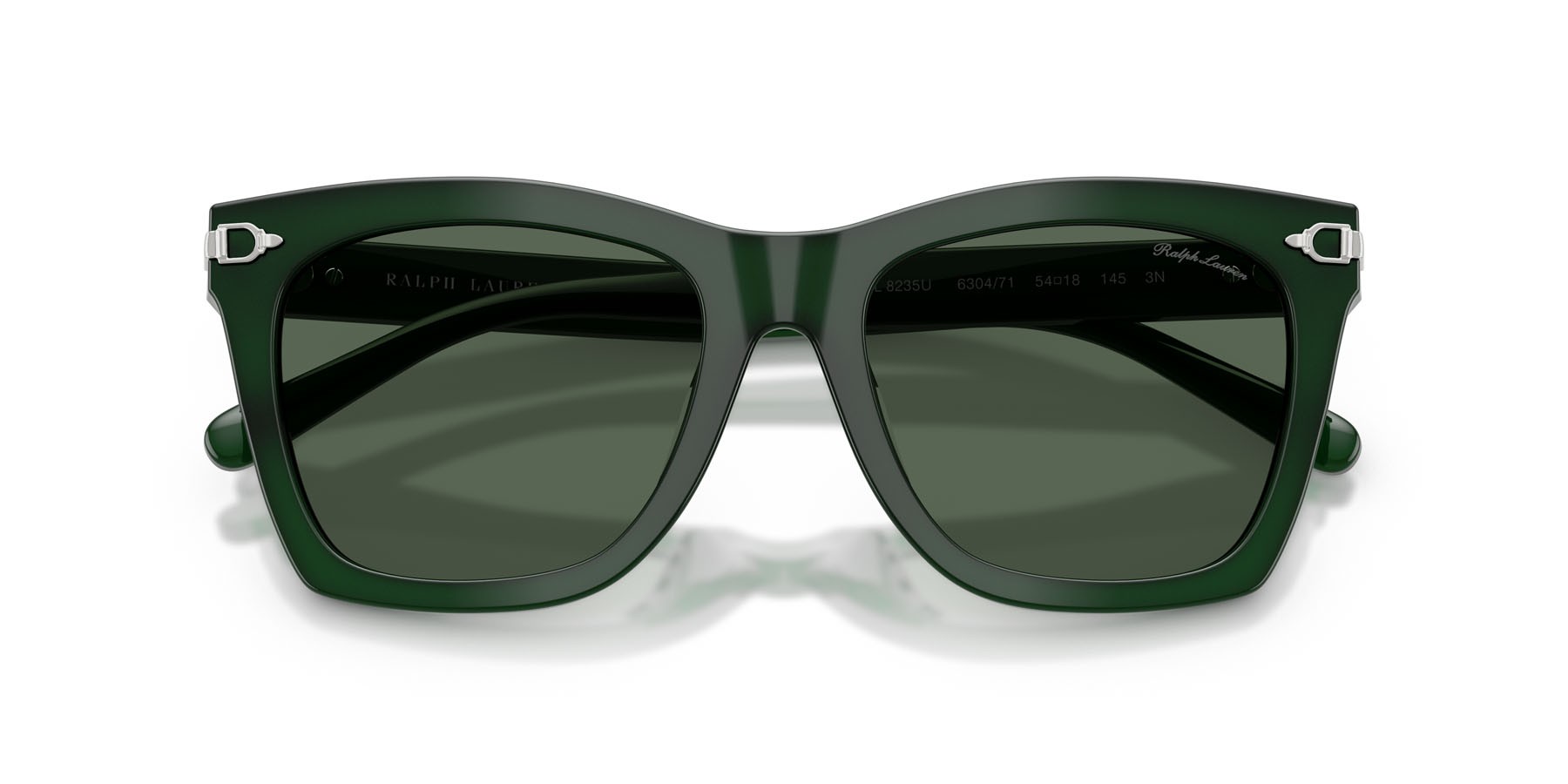 Sunglasses Ralph Lauren RL 8235U (630471) color verde scuro lattiginoso shape square lenses verde scuro