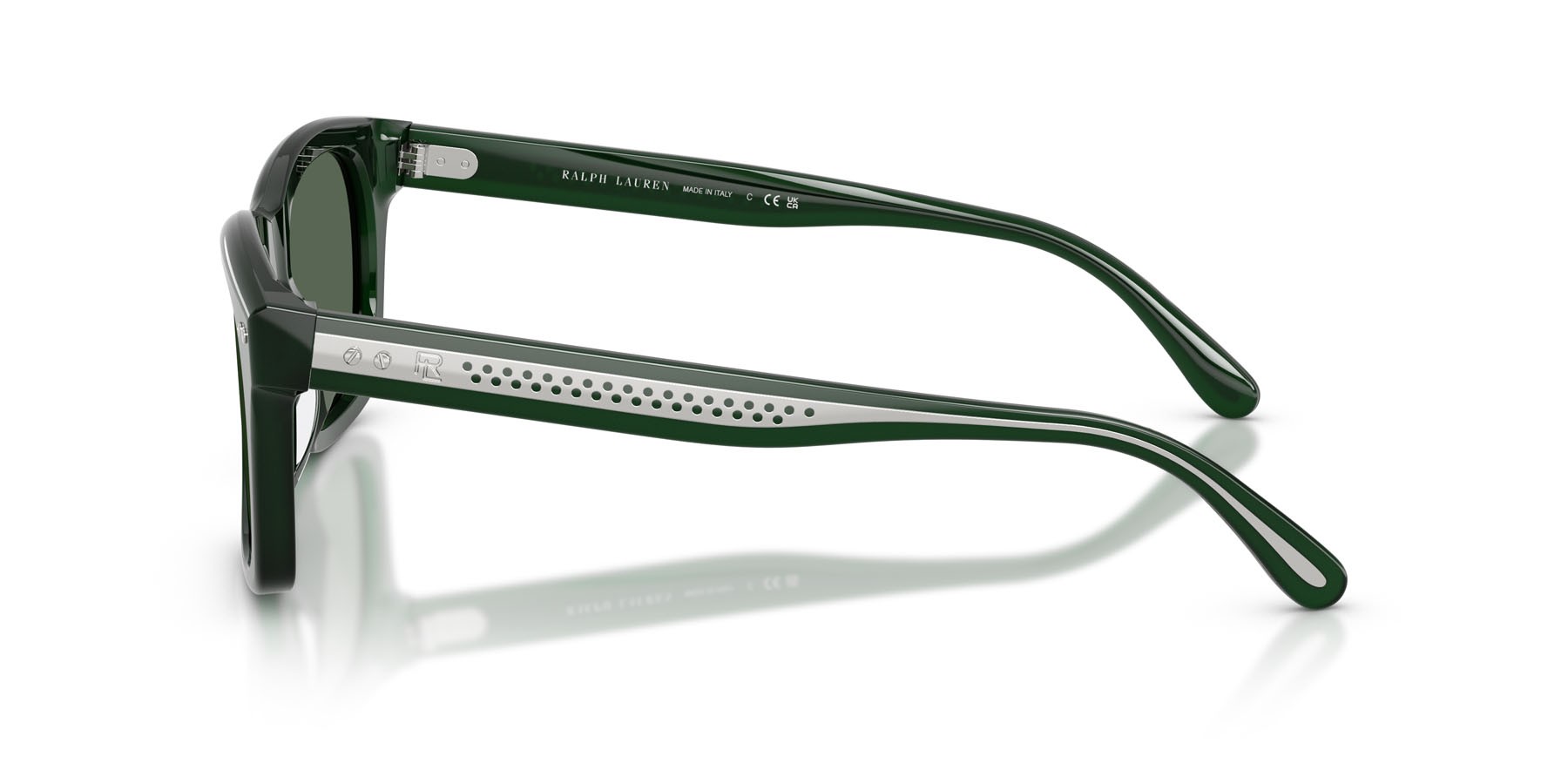 Sunglasses Ralph Lauren RL 8237U (630471) color verde scuro lattiginoso shape square lenses verde scuro