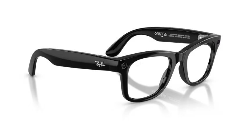 Sunglasses Ray-Ban Meta AI Glasses Wayfarer RW 4012 (601/1M) color nero shape square lenses trasparente/verde grafite