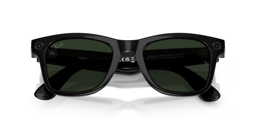 Sunglasses Ray-Ban Meta AI Glasses Wayfarer RW 4012 (601/1M) color nero shape square lenses trasparente/verde grafite