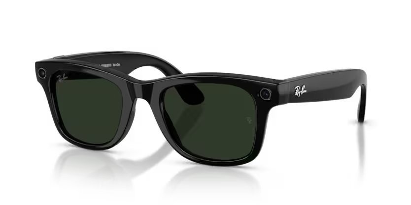 Sunglasses Ray-Ban Meta AI Glasses Wayfarer RW 4012 (601/1M) color nero shape square lenses trasparente/verde grafite