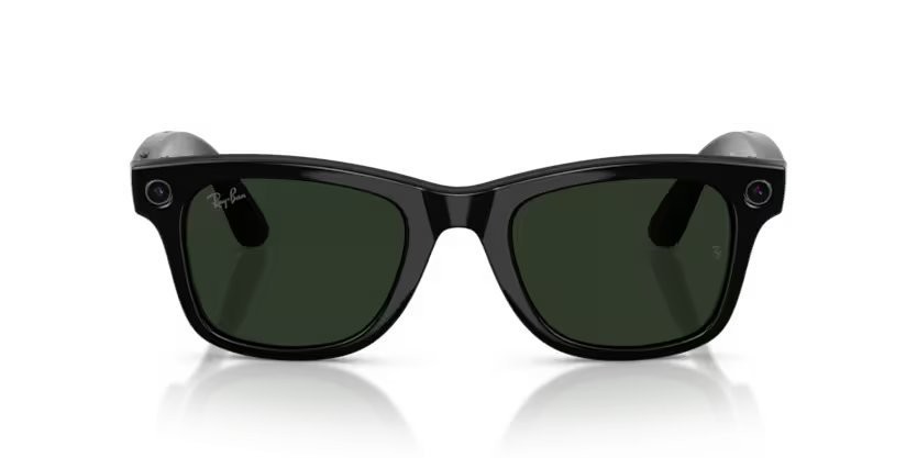 Sunglasses Ray-Ban Meta AI Glasses Wayfarer RW 4012 (601/1M) color nero shape square lenses trasparente/verde grafite