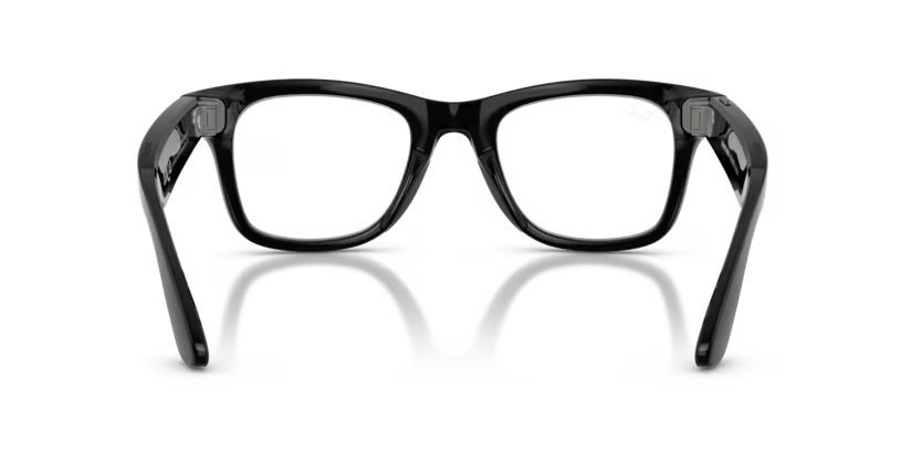 Sunglasses Ray-Ban Meta AI Glasses Wayfarer RW 4012 (601/1M) color nero shape square lenses trasparente/verde grafite