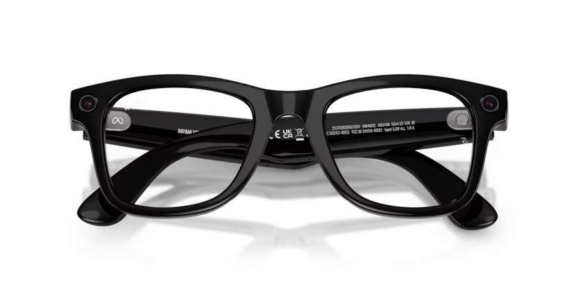 Sunglasses Ray-Ban Meta AI Glasses Wayfarer RW 4012 (601/1M) color nero shape square lenses trasparente/verde grafite