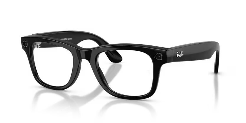 Sunglasses Ray-Ban Meta AI Glasses Wayfarer RW 4012 (601/1M) color nero shape square lenses trasparente/verde grafite