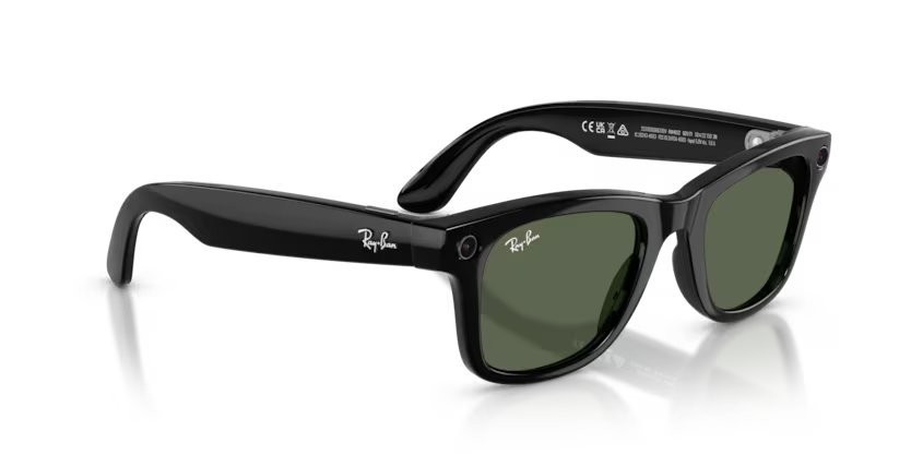 Occhiali da sole Ray-Ban Meta AI Glasses Wayfarer RW 4012 (601/71) colore nero forma quadrato lenti g-15 verde