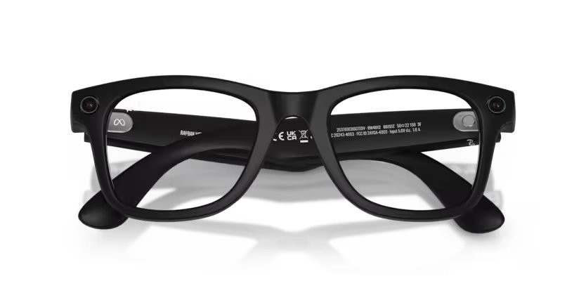 Sunglasses Ray-Ban Meta AI Glasses Wayfarer RW 4012 (601S1Z) color nero shape square lenses trasparente/grigio