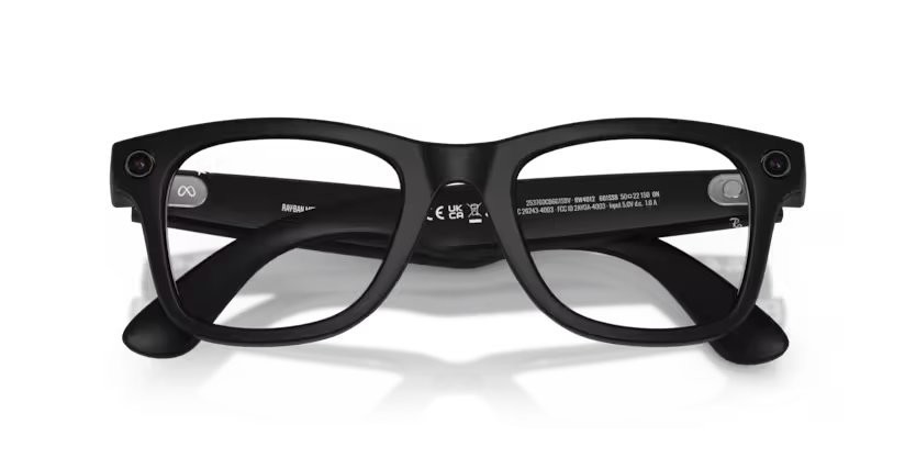 Occhiali da sole Ray-Ban Meta AI Glasses Wayfarer RW 4012 (601SSB) colore nero forma quadrato lenti trasparente