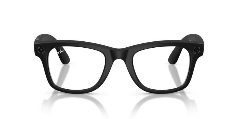 Occhiali da sole Ray-Ban Meta AI Glasses Wayfarer RW 4012 (601SSB) colore nero forma quadrato lenti trasparente
