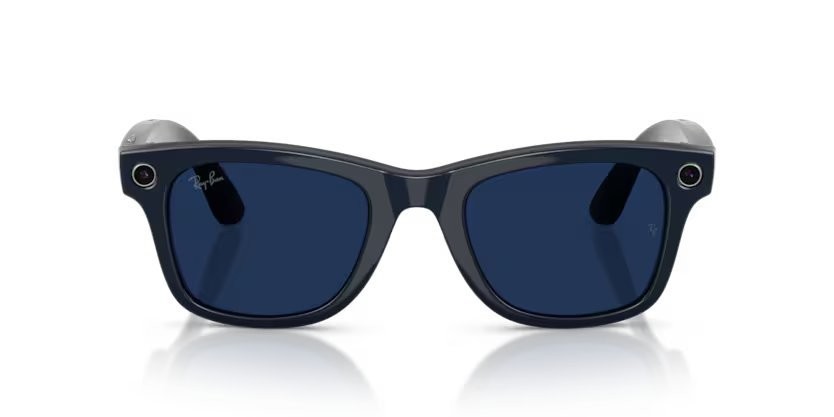 Occhiali da sole Ray-Ban Meta AI Glasses Wayfarer RW 4012 (6628MF) colore blu cosmico forma quadrato lenti trasparente/zaffiro