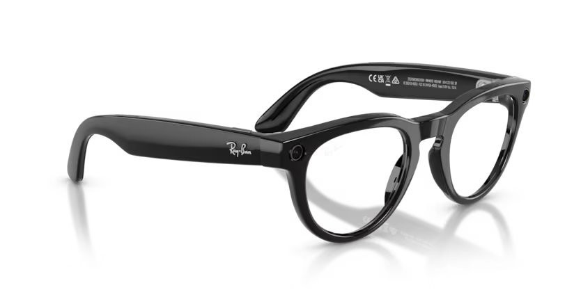 Occhiali da sole Ray-Ban Meta AI Glasses Headliner RW 4013 (601/MF) colore nero forma pantos lenti trasparente/zaffiro