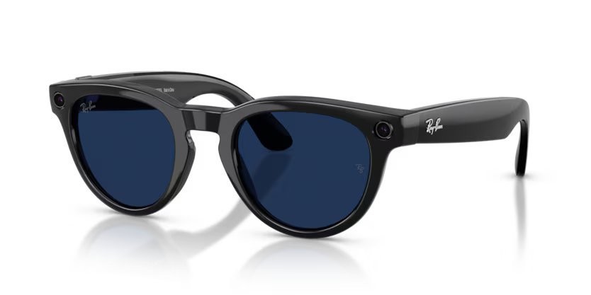 Sunglasses Ray-Ban Meta AI Glasses Headliner RW 4013F (601/MF) color nero shape pantos lenses trasparente/zaffiro