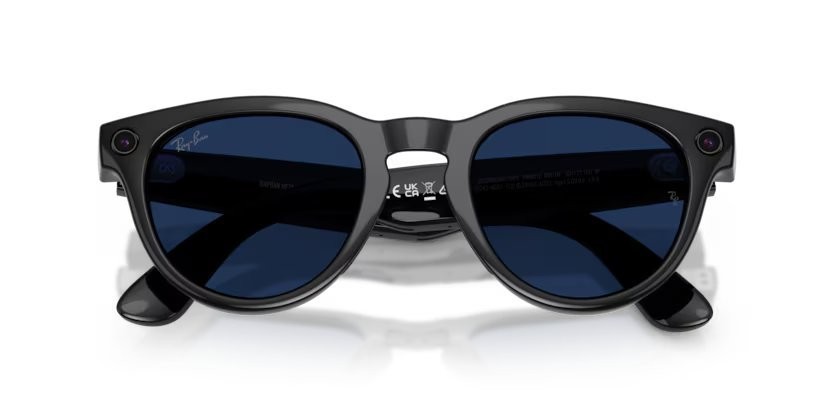 Occhiali da sole Ray-Ban Meta AI Glasses Headliner RW 4013 (601/MF) colore nero forma pantos lenti trasparente/zaffiro