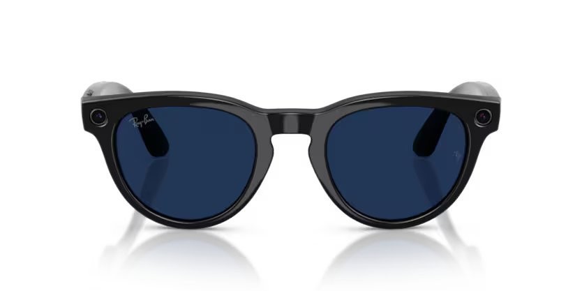 Sunglasses Ray-Ban Meta AI Glasses Headliner RW 4013F (601/MF) color nero shape pantos lenses trasparente/zaffiro