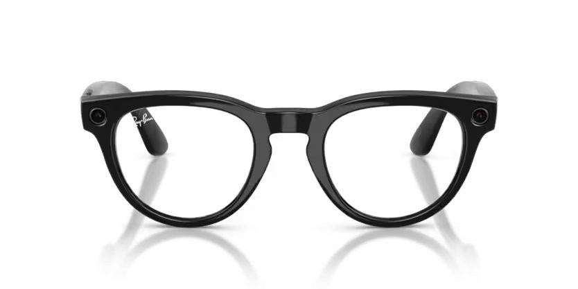 Sunglasses Ray-Ban Meta AI Glasses Headliner RW 4013F (601/MF) color nero shape pantos lenses trasparente/zaffiro