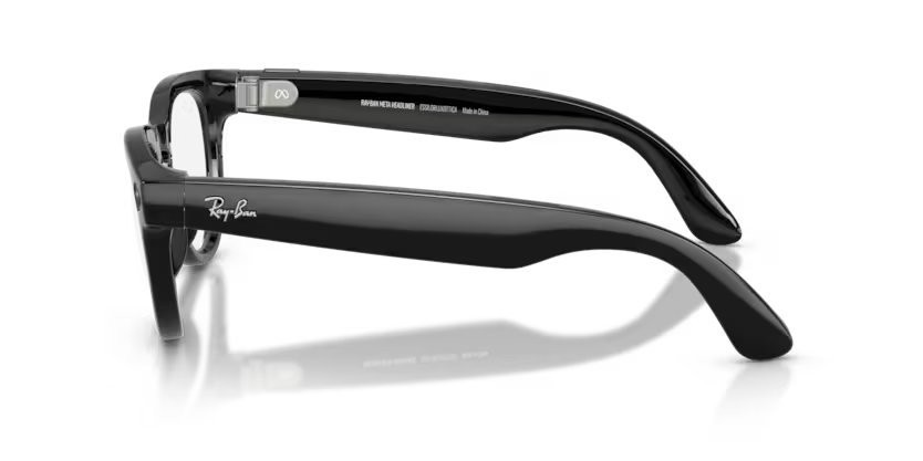 Sunglasses Ray-Ban Meta AI Glasses Headliner RW 4013F (601/MF) color nero shape pantos lenses trasparente/zaffiro