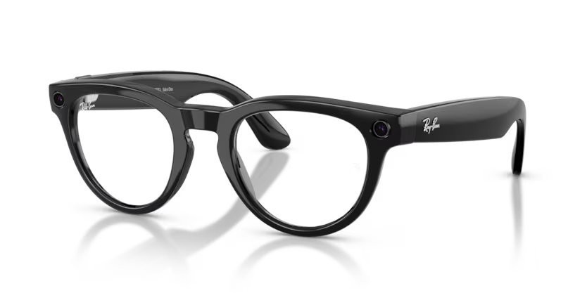 Occhiali da sole Ray-Ban Meta AI Glasses Headliner RW 4013 (601/MF) colore nero forma pantos lenti trasparente/zaffiro