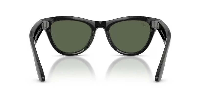 Occhiali da sole Ray-Ban Meta AI Glasses Skyler RW 4014 (601/71) colore nero forma cat eye lenti g-15 verde