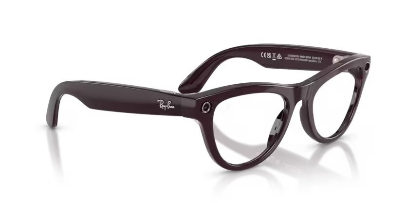Occhiali da sole Ray-Ban Meta AI Glasses Skyler RW 4014 (6701CH) colore viola mistico forma cat eye lenti trasparente/ametista