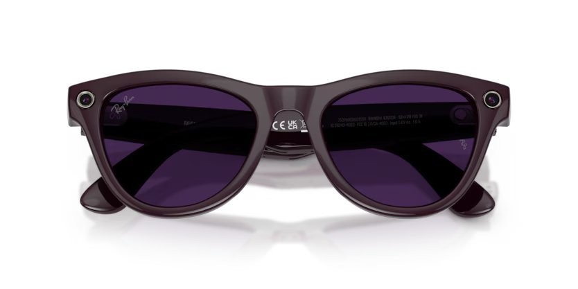Occhiali da sole Ray-Ban Meta AI Glasses Skyler RW 4014 (6701CH) colore viola mistico forma cat eye lenti trasparente/ametista