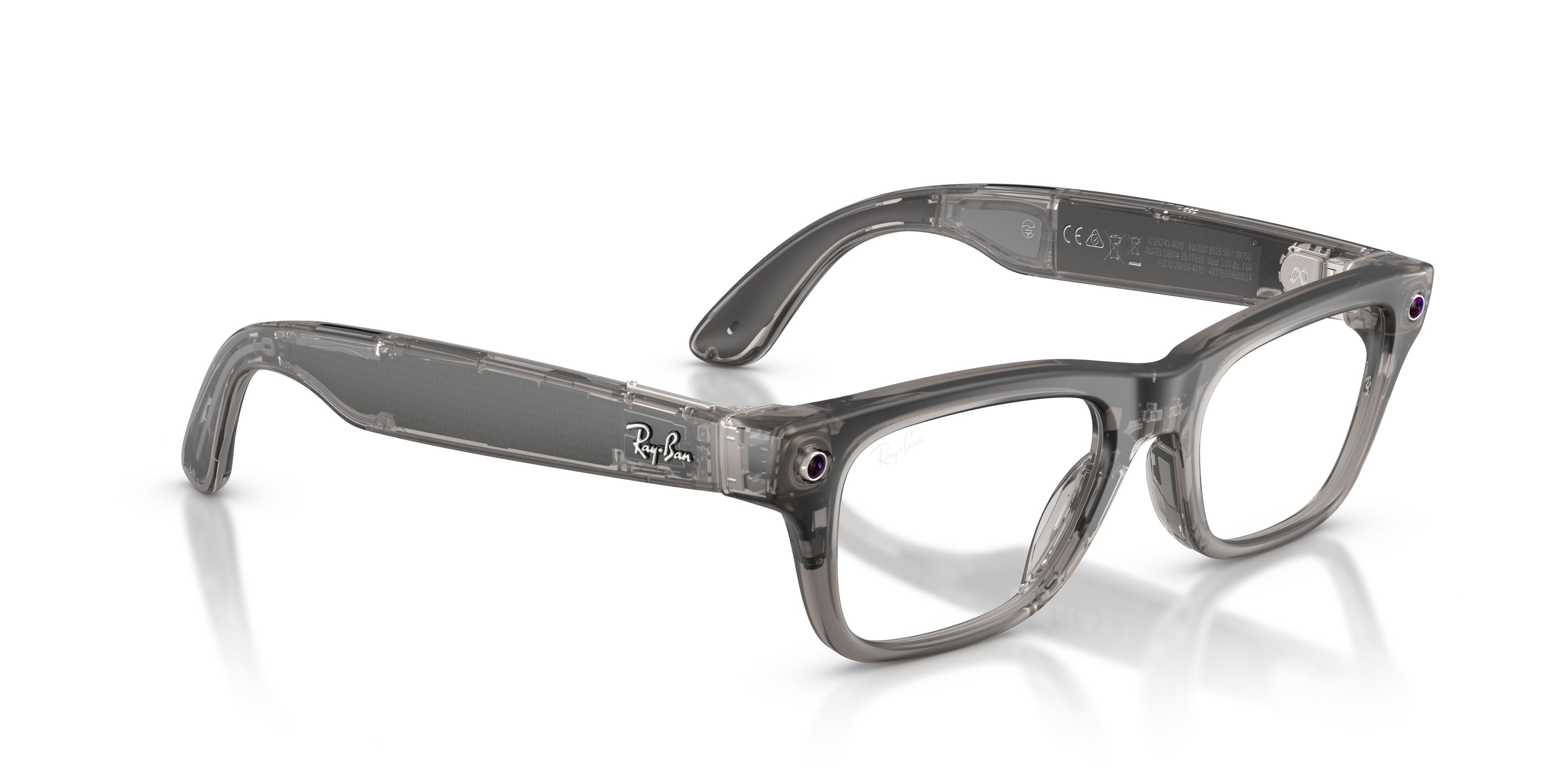 Eyeglasses Ray-Ban Meta AI Glasses Blayzer Optics RW 7001 (8529) color grigio ghiaccio trasparente shape rectangle lenses lente demo