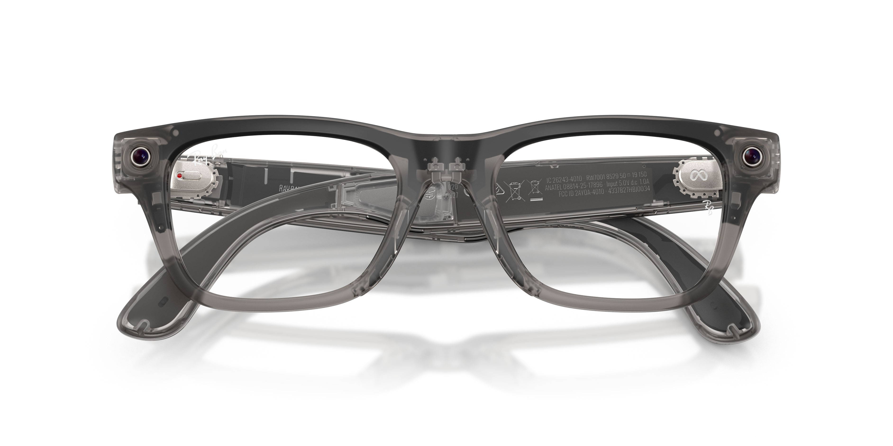 Eyeglasses Ray-Ban Meta AI Glasses Blayzer Optics RW 7001 (8529) color grigio ghiaccio trasparente shape rectangle lenses lente demo