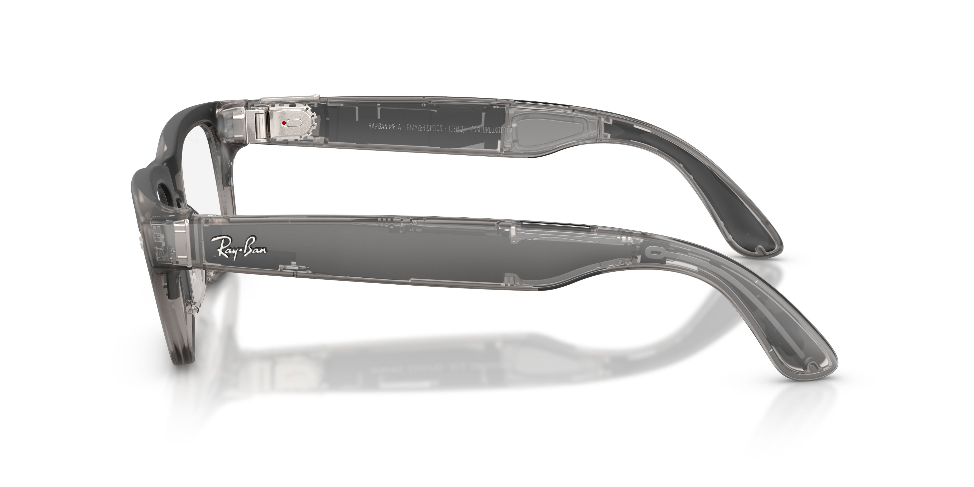 Eyeglasses Ray-Ban Meta AI Glasses Blayzer Optics RW 7001 (8529) color grigio ghiaccio trasparente shape rectangle lenses lente demo