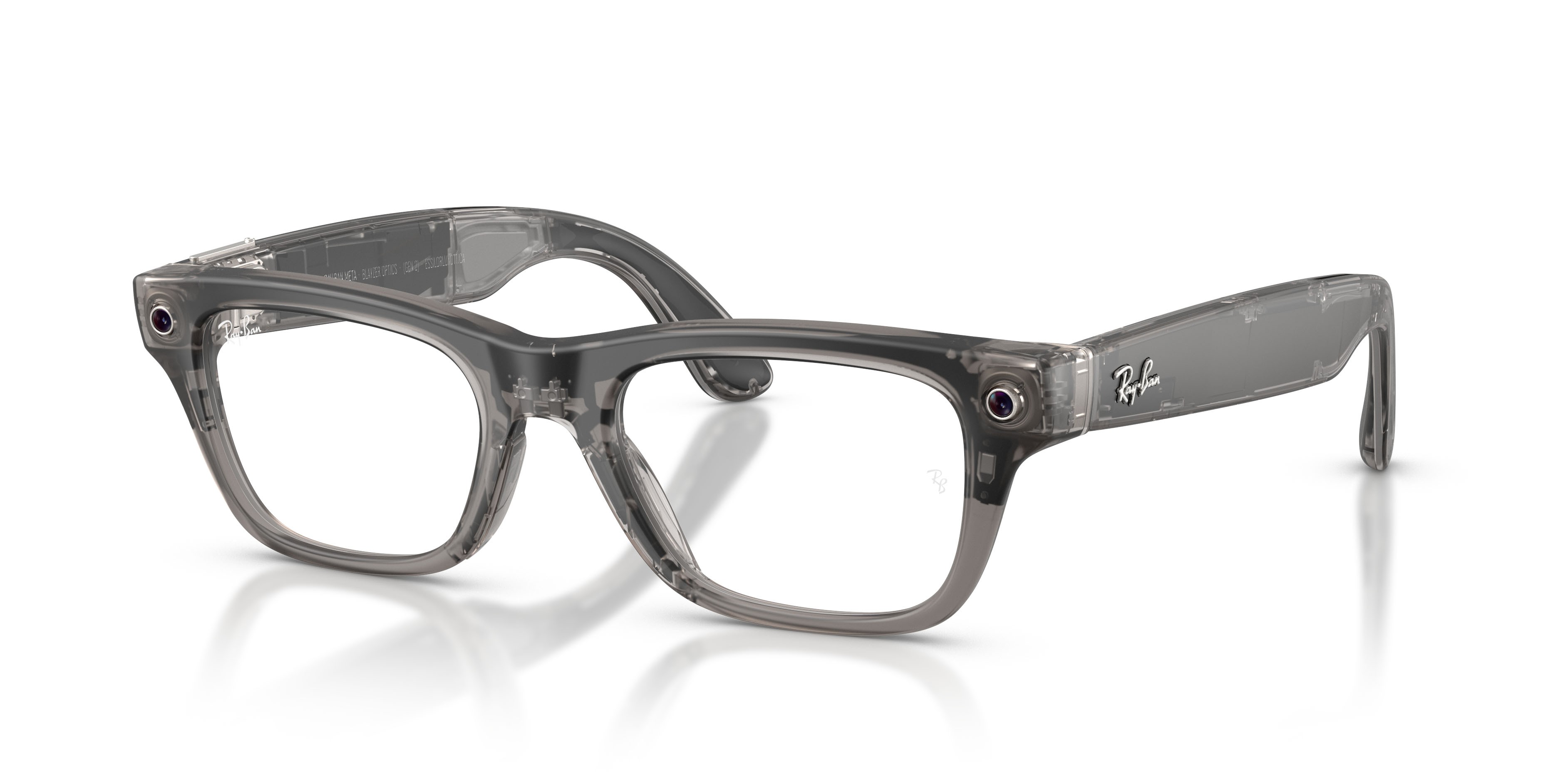 Eyeglasses Ray-Ban Meta AI Glasses Blayzer Optics RW 7001 (8529) color grigio ghiaccio trasparente shape rectangle lenses lente demo