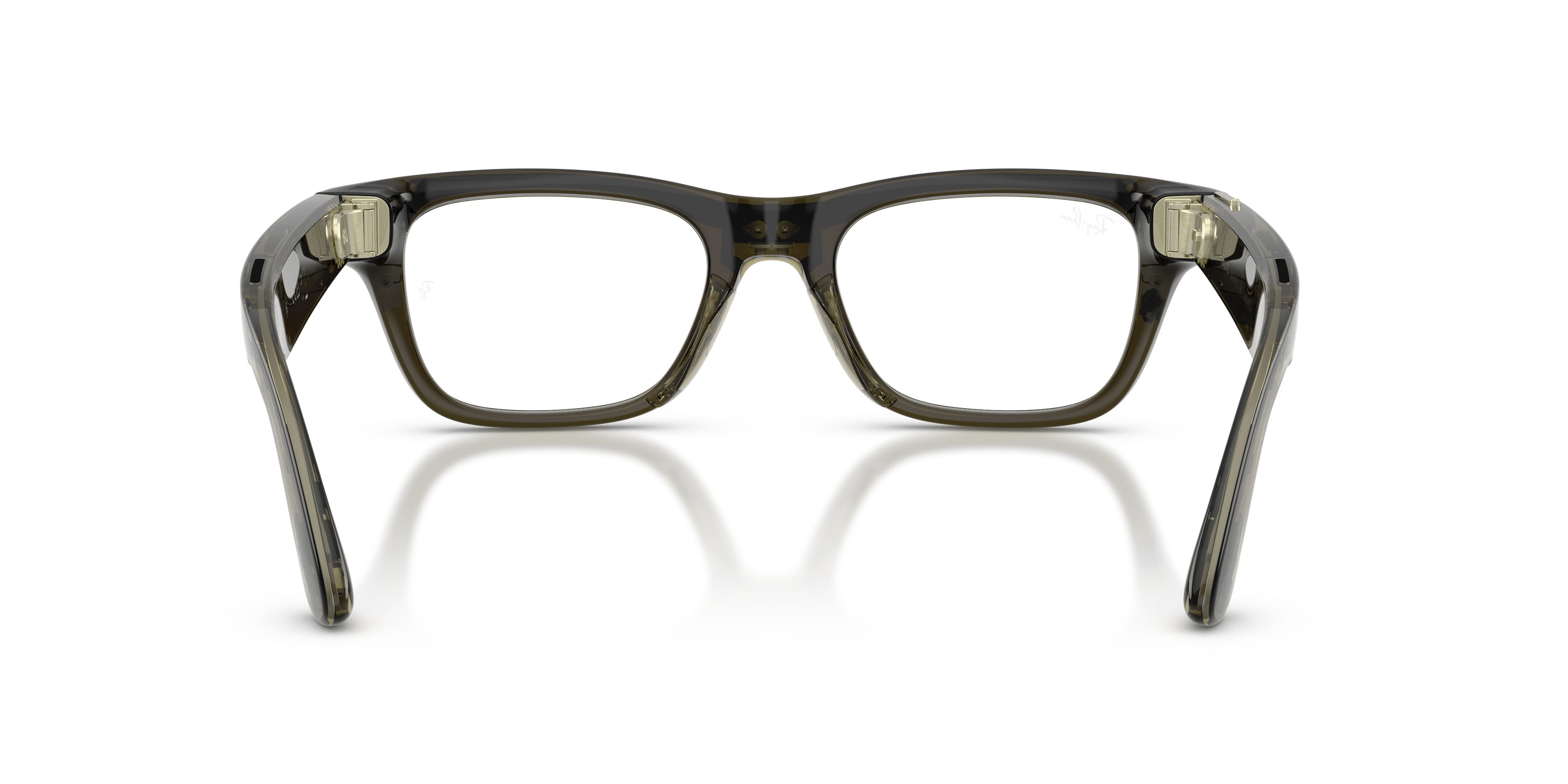 Eyeglasses Ray-Ban Meta AI Glasses Blayzer Optics RW 7001 (8530) color verde oliva scuro trasparente shape rectangle lenses lente demo