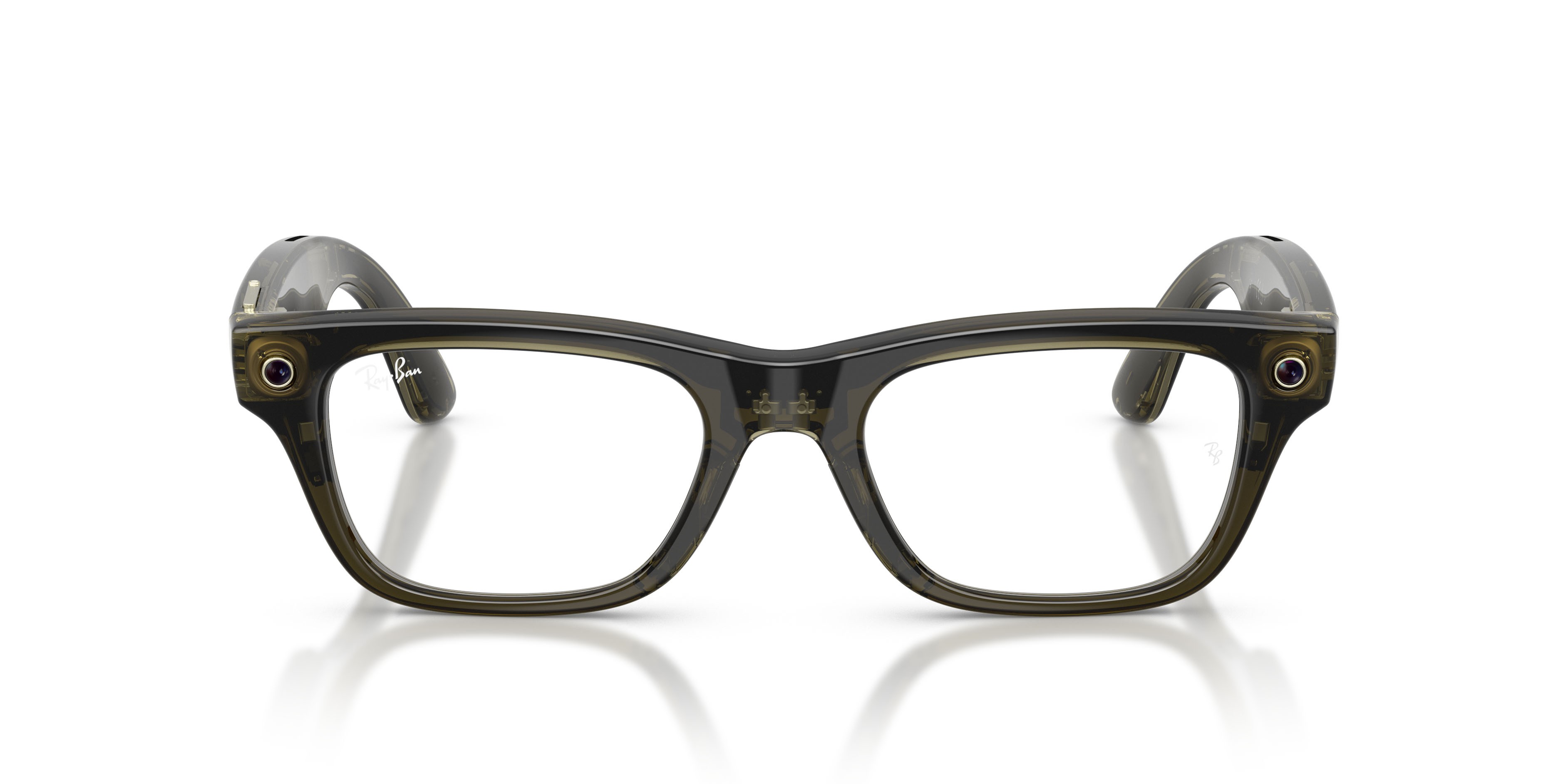Eyeglasses Ray-Ban Meta AI Glasses Blayzer Optics RW 7001 (8530) color verde oliva scuro trasparente shape rectangle lenses lente demo