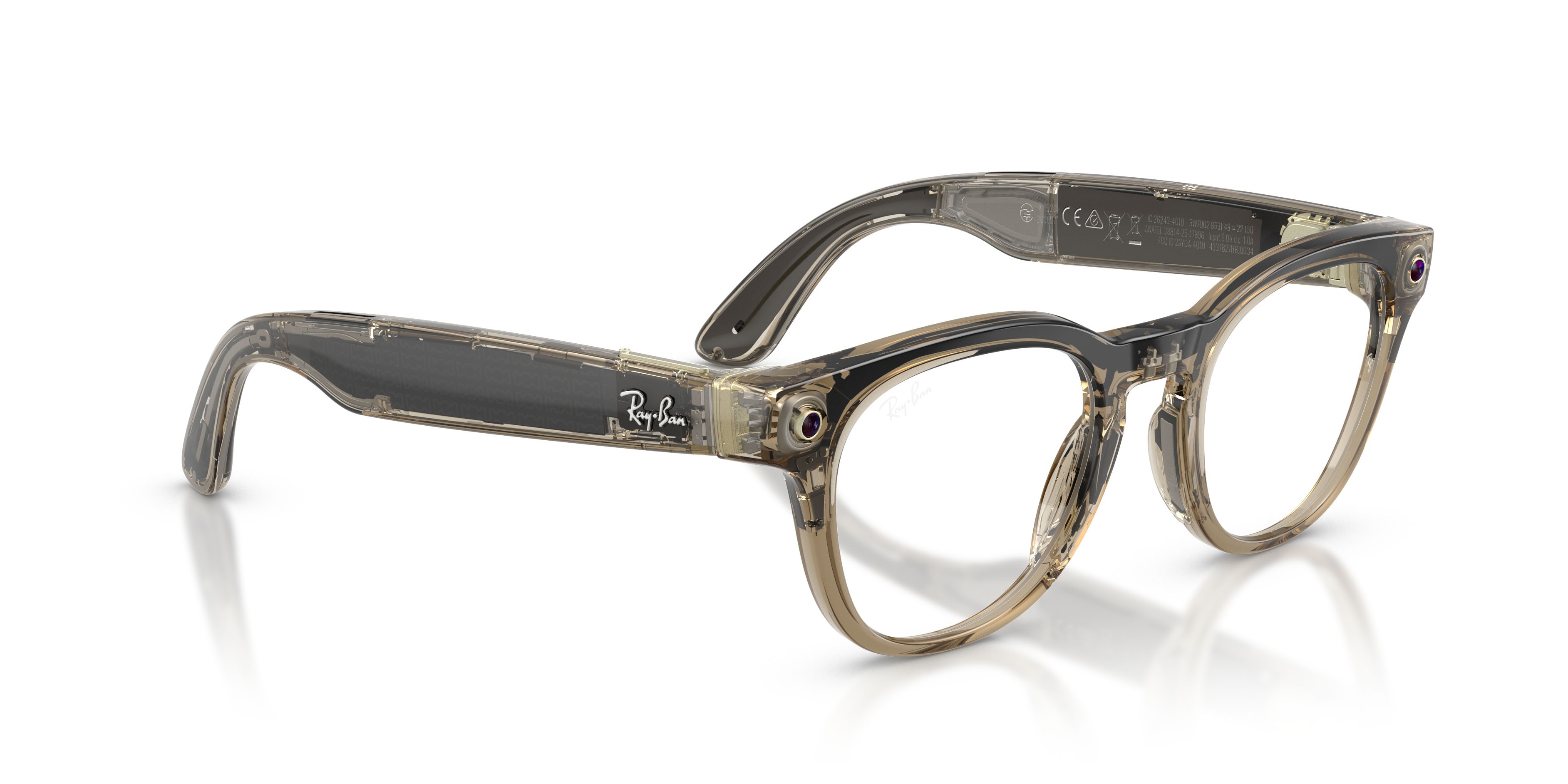 Eyeglasses Ray-Ban Meta AI Glasses Scriber Optics RW 7002 (8531) color beige tortora trasparente shape pantos lenses lente demo