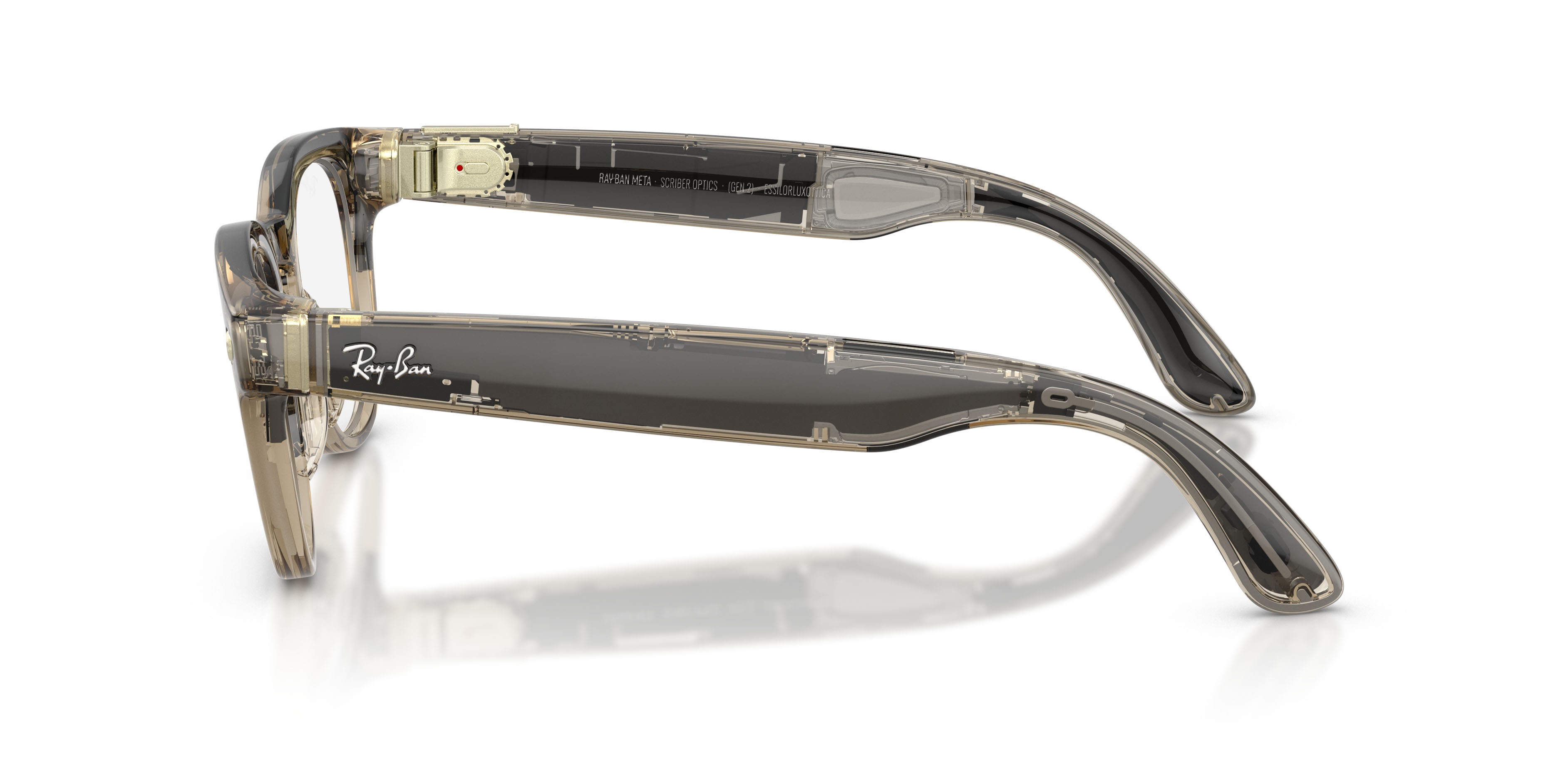 Eyeglasses Ray-Ban Meta AI Glasses Scriber Optics RW 7002 (8531) color beige tortora trasparente shape pantos lenses lente demo