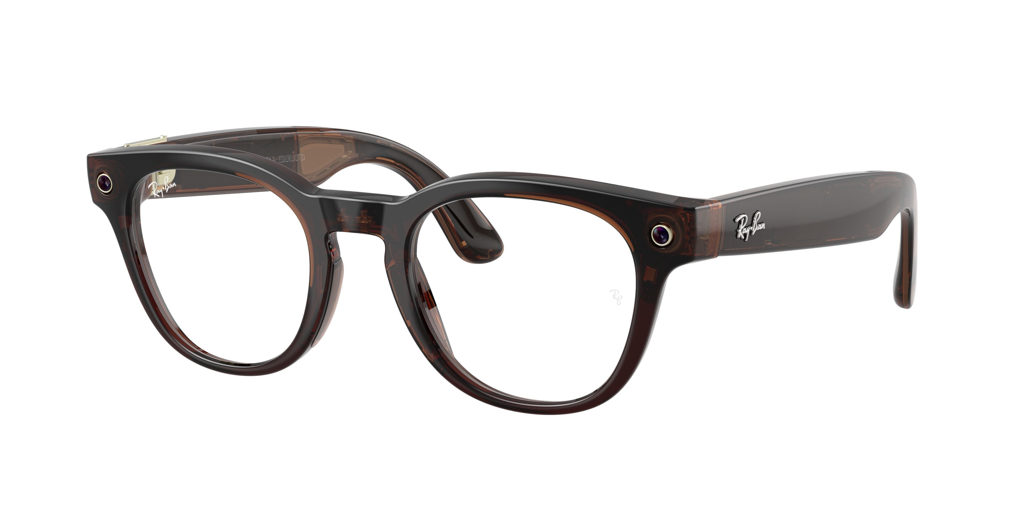 Eyeglasses Ray-Ban Meta AI Glasses Scriber Optics RW 7002 (8532) color terra d'ombra trasparente shape pantos lenses lente demo