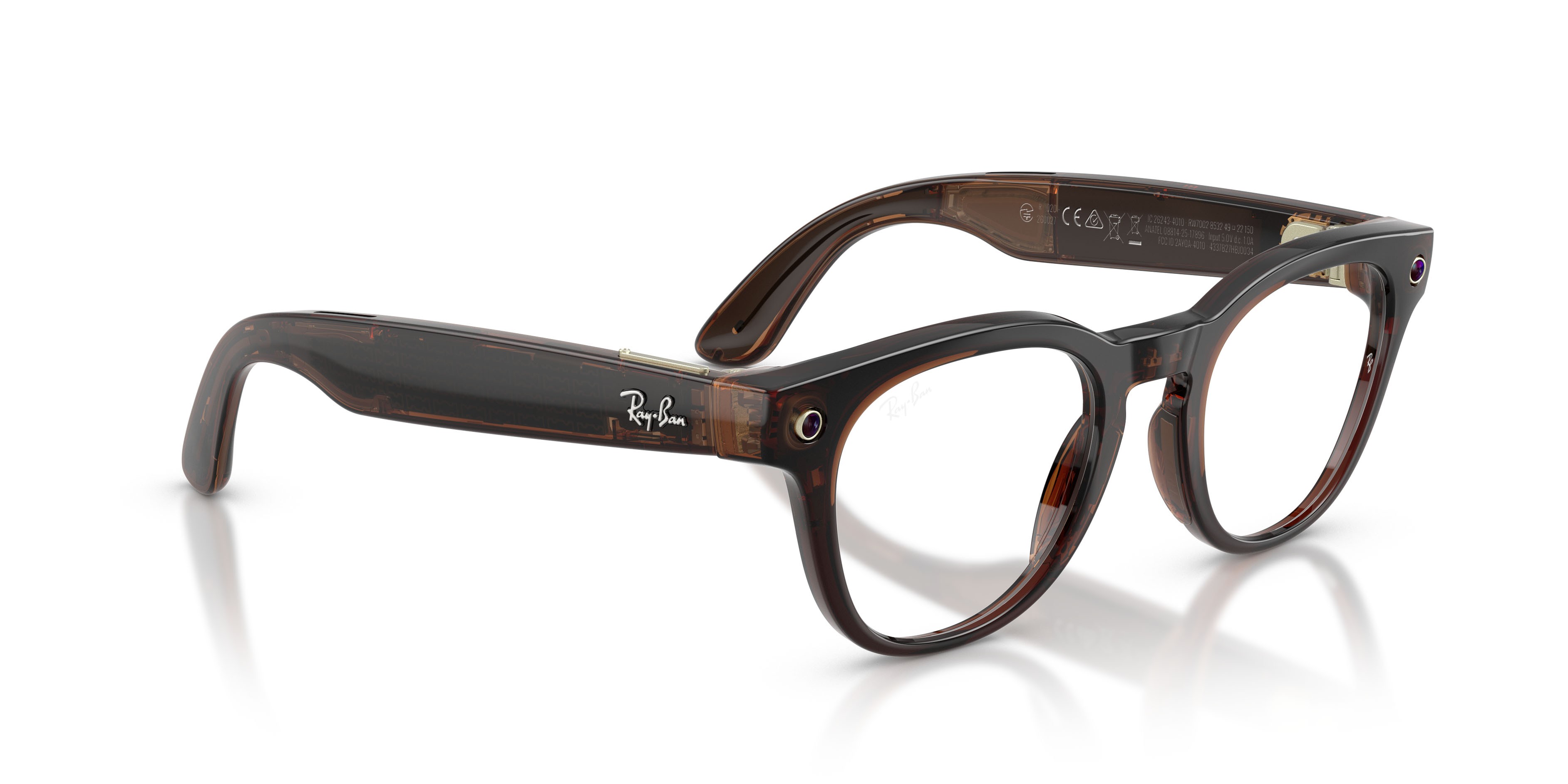 Eyeglasses Ray-Ban Meta AI Glasses Scriber Optics RW 7002 (8532) color terra d'ombra trasparente shape pantos lenses lente demo