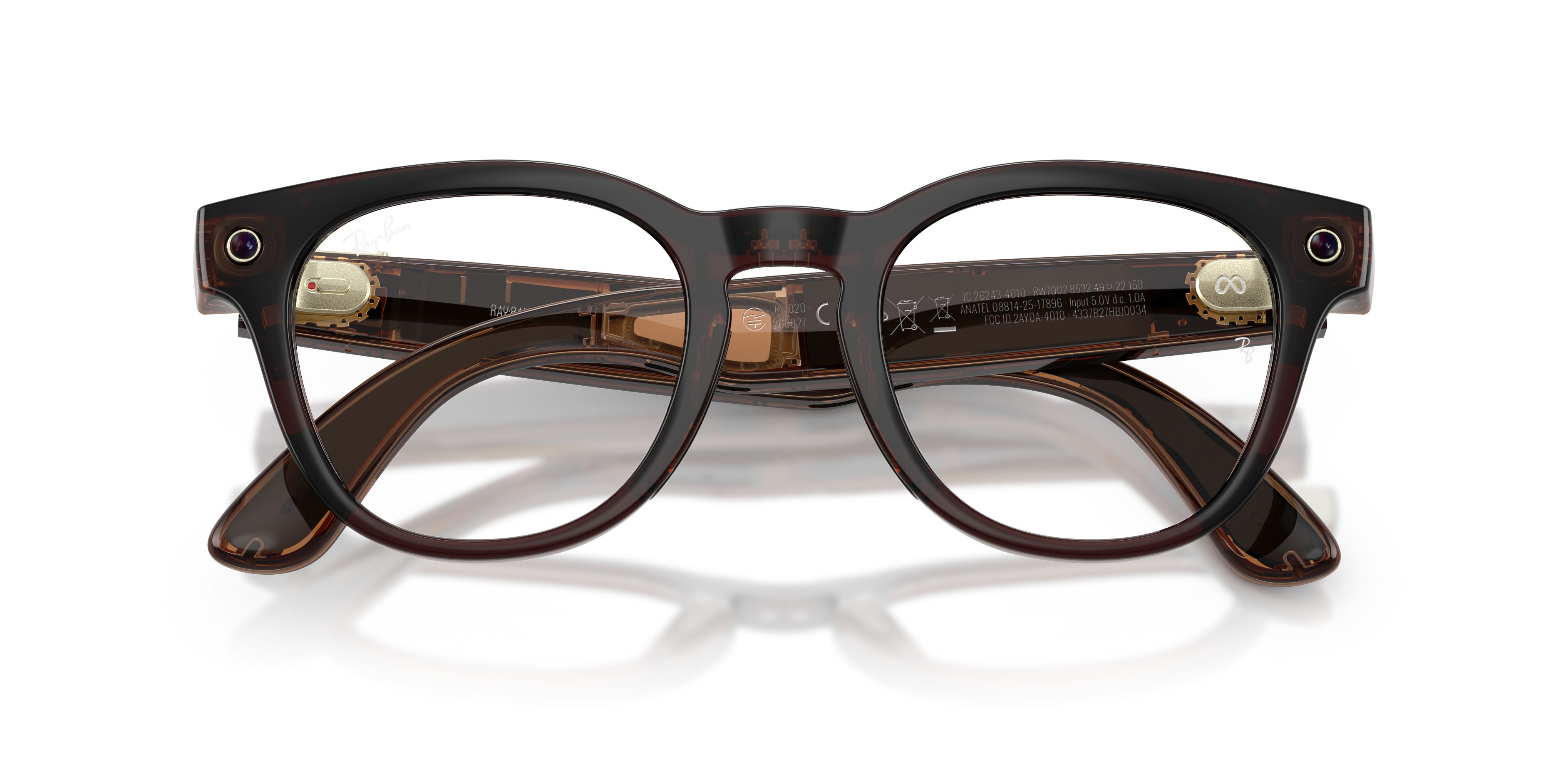 Eyeglasses Ray-Ban Meta AI Glasses Scriber Optics RW 7002 (8532) color terra d'ombra trasparente shape pantos lenses lente demo