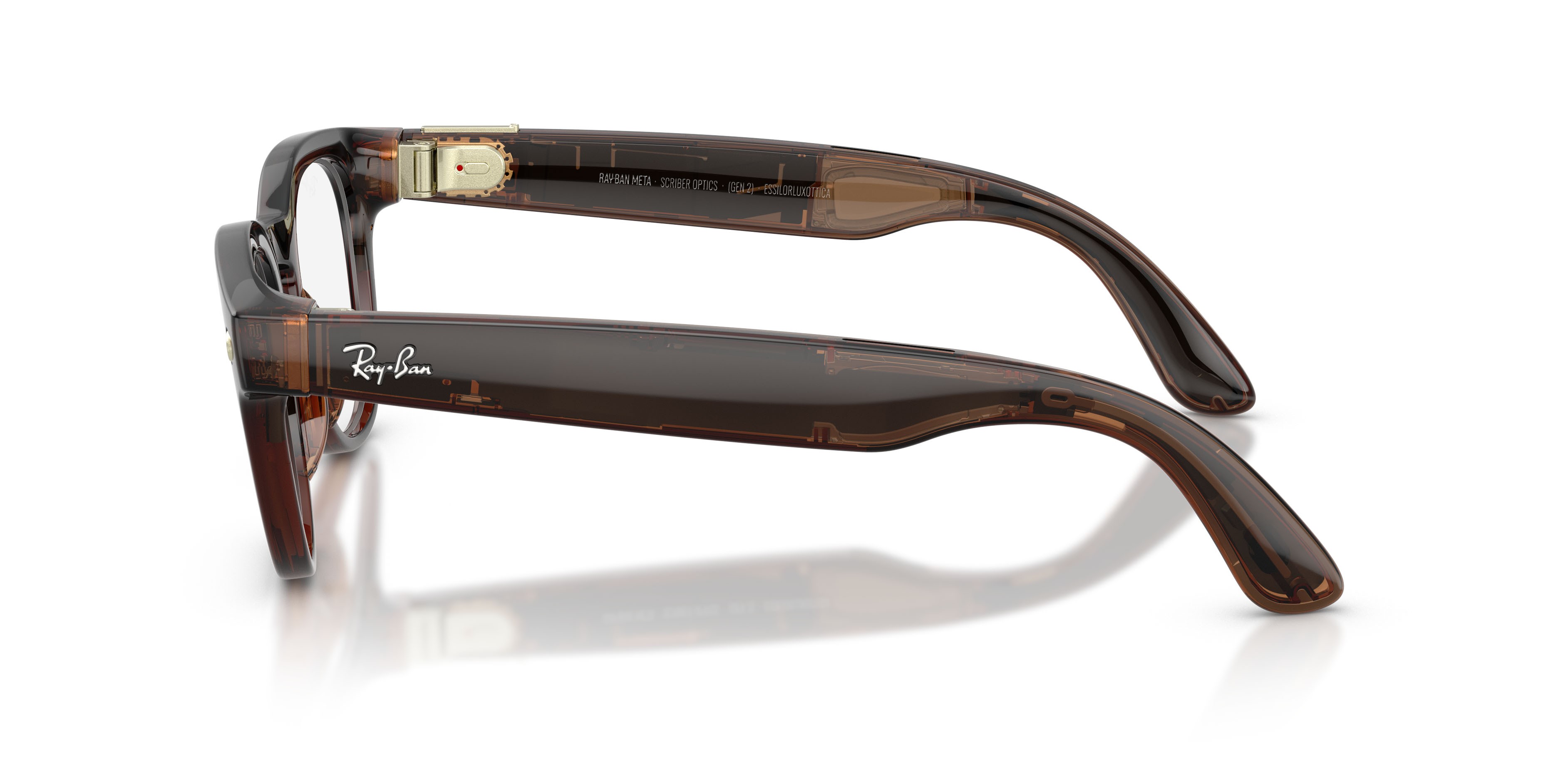 Eyeglasses Ray-Ban Meta AI Glasses Scriber Optics RW 7002 (8532) color terra d'ombra trasparente shape pantos lenses lente demo