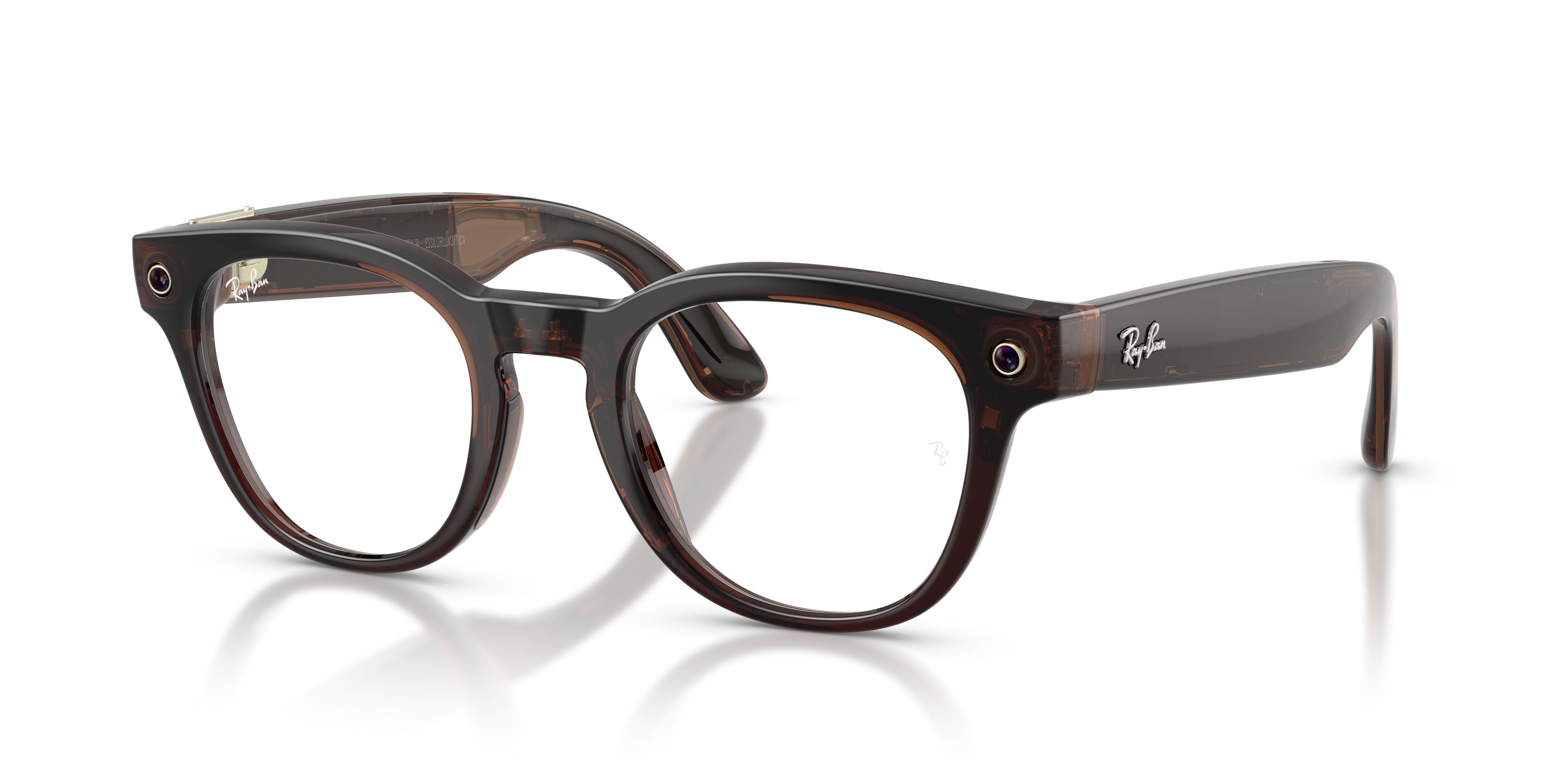 Eyeglasses Ray-Ban Meta AI Glasses Scriber Optics RW 7002 (8532) color terra d'ombra trasparente shape pantos lenses lente demo