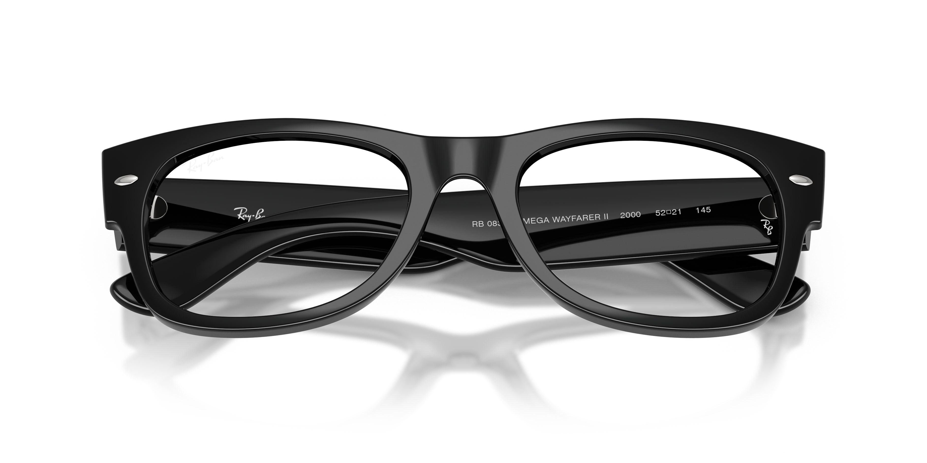 Occhiali da vista Ray-Ban Mega Wayfarer II RX 0832V (2000) - RB 0832V 2000 colore nero forma quadrato lenti trasparente