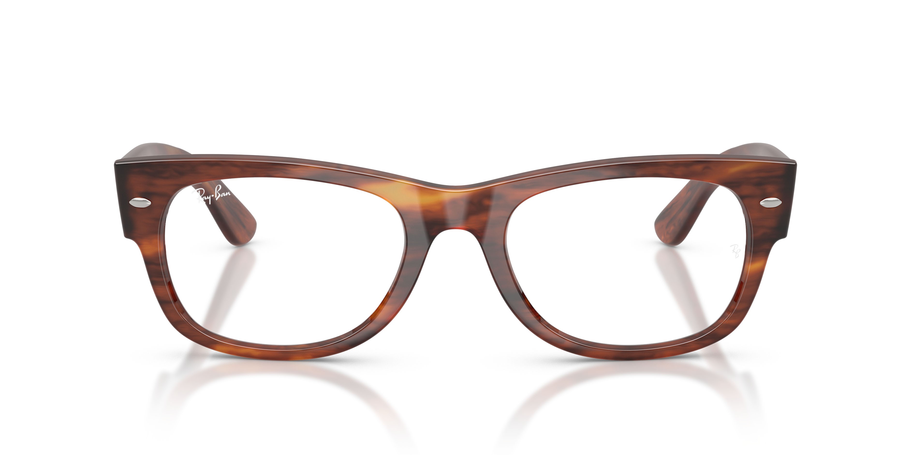 Occhiali da vista Ray-Ban Mega Wayfarer II RX 0832V (2144) - RB 0832V 2144 colore striato havana forma quadrato lenti trasparente