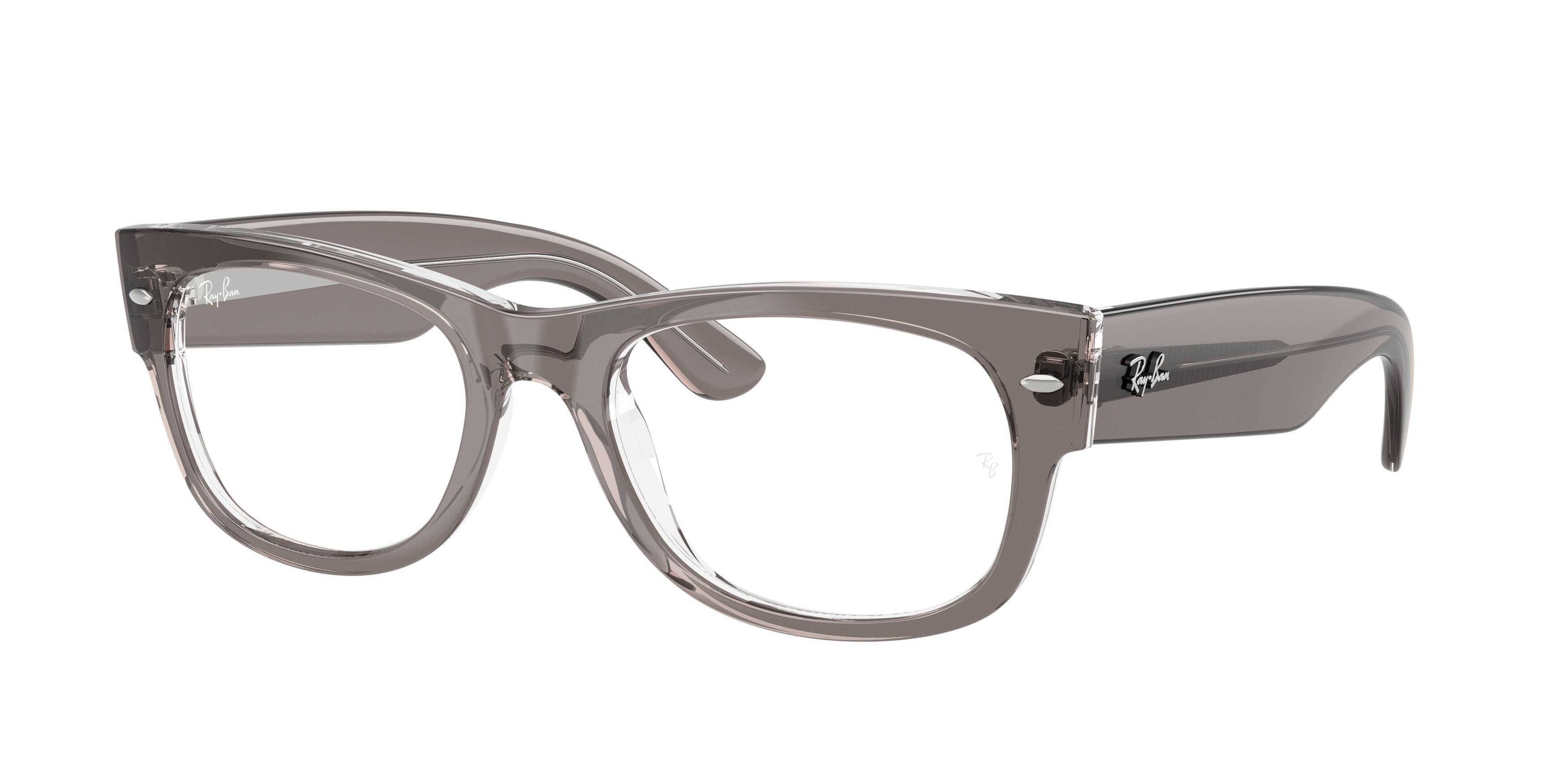 Occhiali da vista Ray-Ban Mega Wayfarer II RX 0832V (8111) - RB 0832V 8111 colore grigio trasparente forma quadrato lenti trasparente