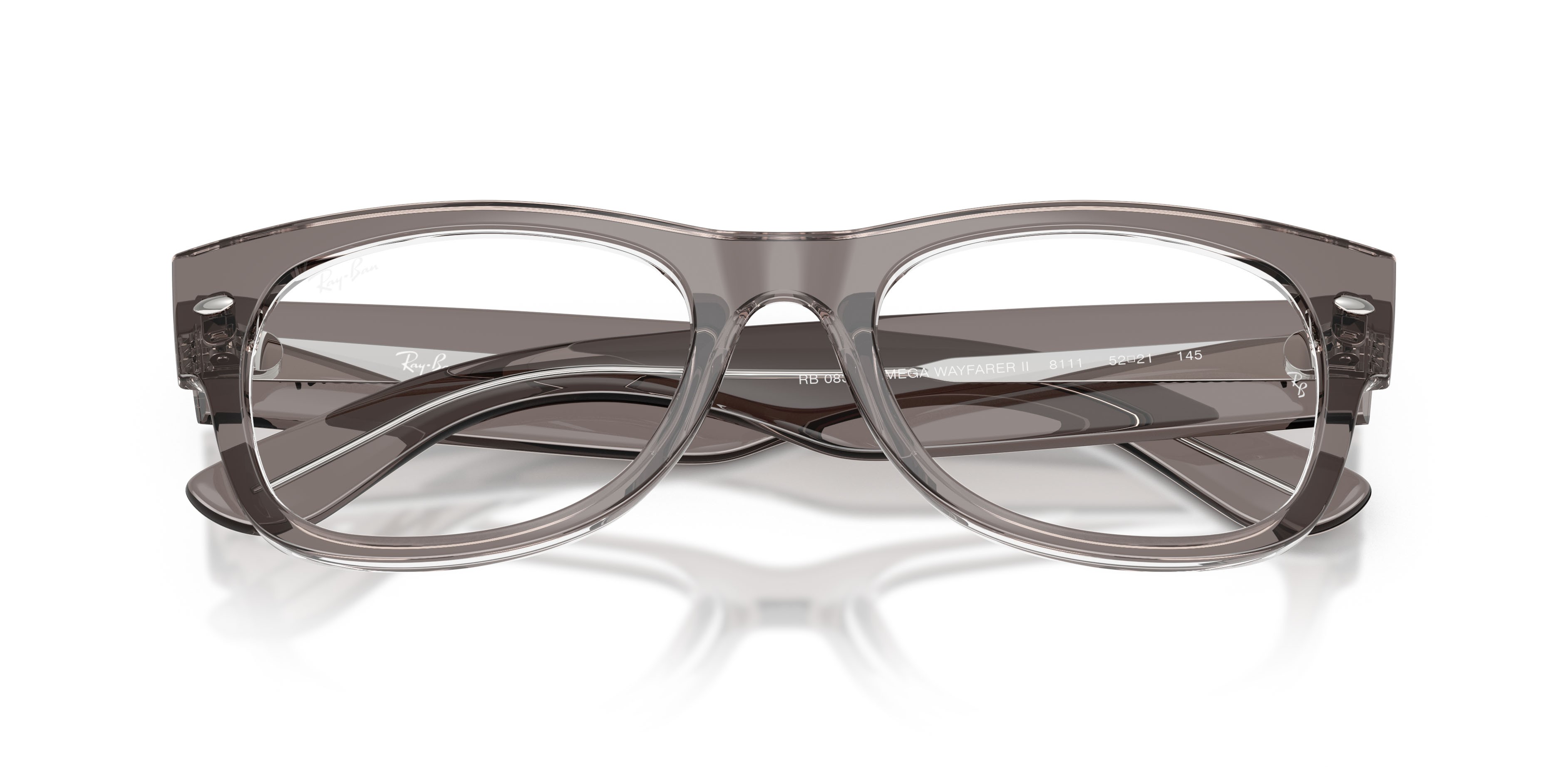 Occhiali da vista Ray-Ban Mega Wayfarer II RX 0832V (8111) - RB 0832V 8111 colore grigio trasparente forma quadrato lenti trasparente