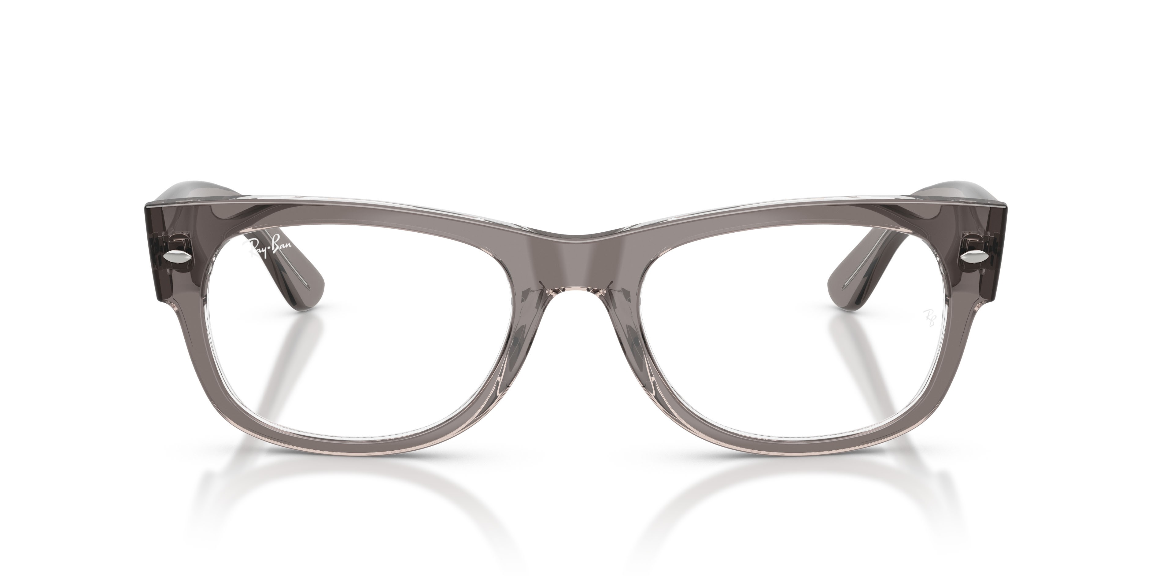Occhiali da vista Ray-Ban Mega Wayfarer II RX 0832V (8111) - RB 0832V 8111 colore grigio trasparente forma quadrato lenti trasparente