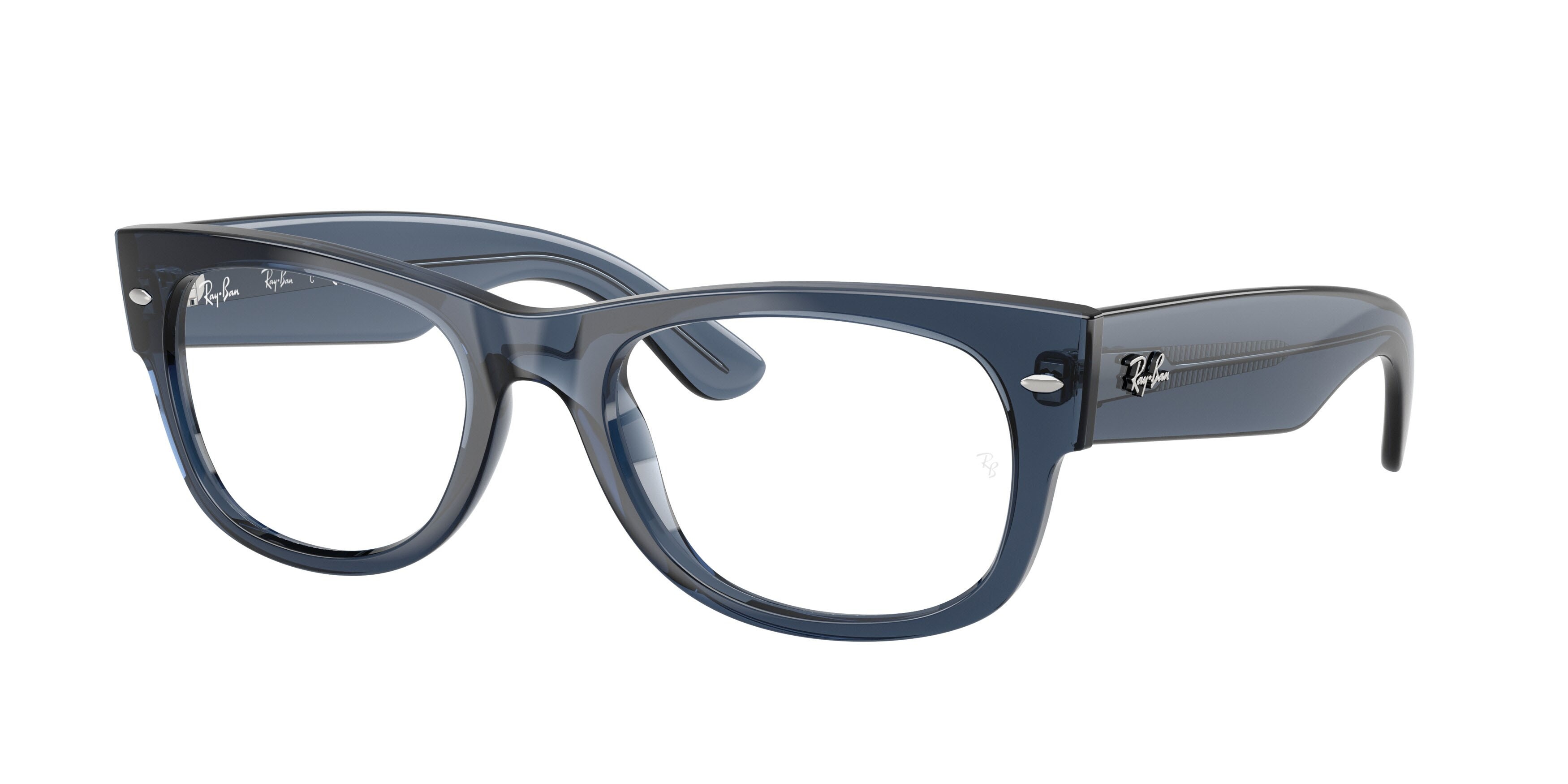 Occhiali da vista Ray-Ban Mega Wayfarer II RX 0832V (8223) - RB 0832V 8223 colore blu scuro forma quadrato lenti trasparente