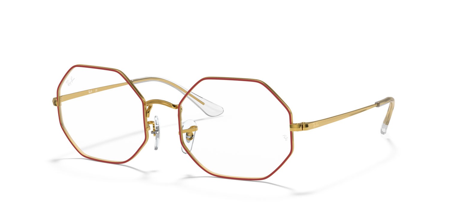Brillen Ray-Ban Octagon RX 1972V (3106) - RB 1972V 3106 farbe rosso form rechteckig gläser trasparente