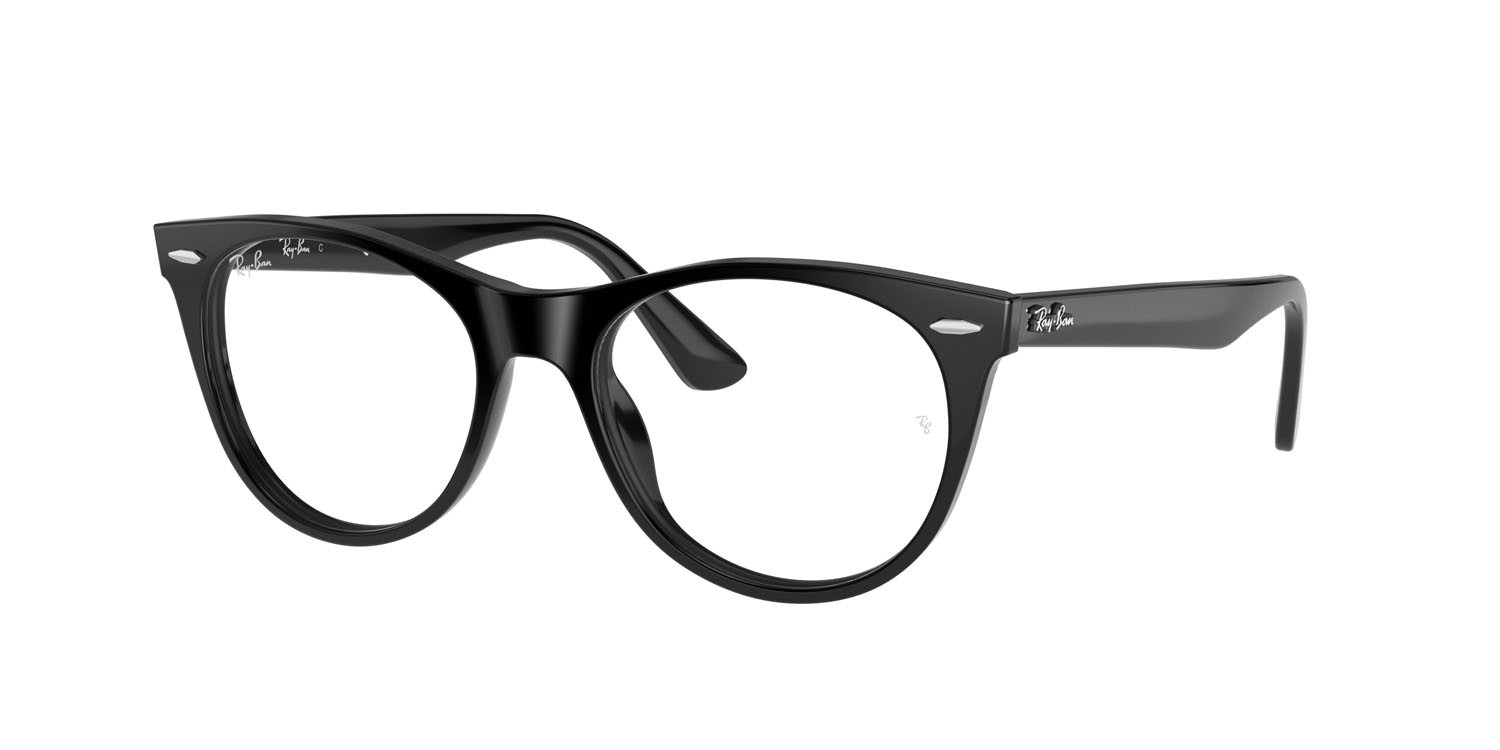 Occhiali da vista Ray-Ban Wayfarer II RX 2185V (2000) - RB 2185V 2000 colore nero forma pantos lenti trasparente